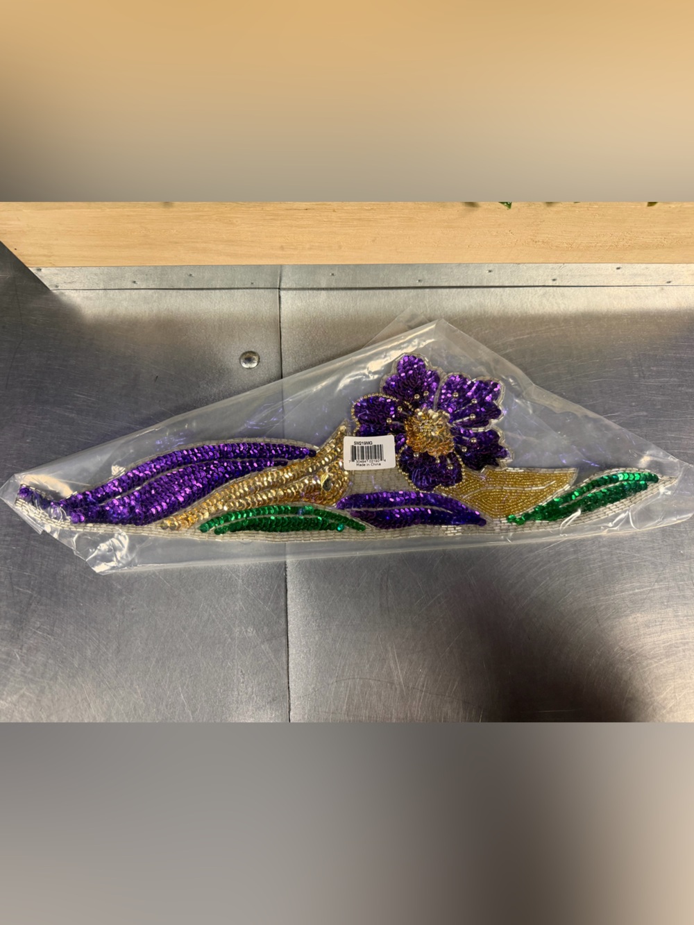 Mardi Gras Floral Sequin Appliqué Patch (NEW) - Picture 4 of 5